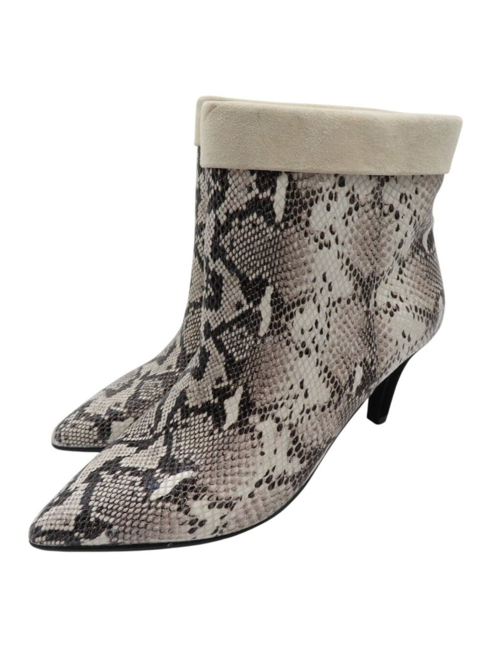 42 Gold Ojai Womens 8.5 Leather Snake Snakeskin Python Print Heeled Ankle Boots